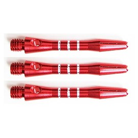 THOR-DARTS Unisex - Adult TD_S_alu_red35_3Stripes_3 Shaft, Red Short, 1 Set