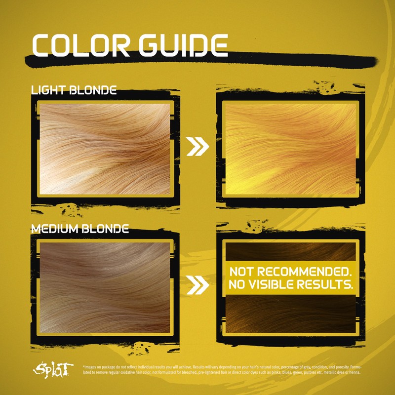 SPLAT – Lemon Drop, Semi-Permanent Hair Color (Yellow) Complete Kit