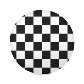 Bulletgxll Checkerboard Round Placemats Set of 6 Washable Table Mats Non-Slip Heat Resistant Place Mats for Kitchen Dining Tables Decoration