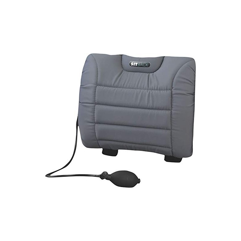 Sitback Sit-Back Air-Filled Back Support Cushion, Model: Material/Grey