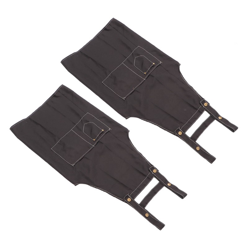 2 Pcs Black Cotton Apron Kitchen Breathable Oil Resistant Apron