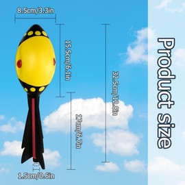 FainFun Vortex Aero, Rocket Aero Made of Soft Foam, Throwing Rocket Outdoor Fun for Young and Old, Rocket Whistler, Rocket Throwing Classic Long Distance Throwing Toy for Beach, Pool, Garden (Yellow)