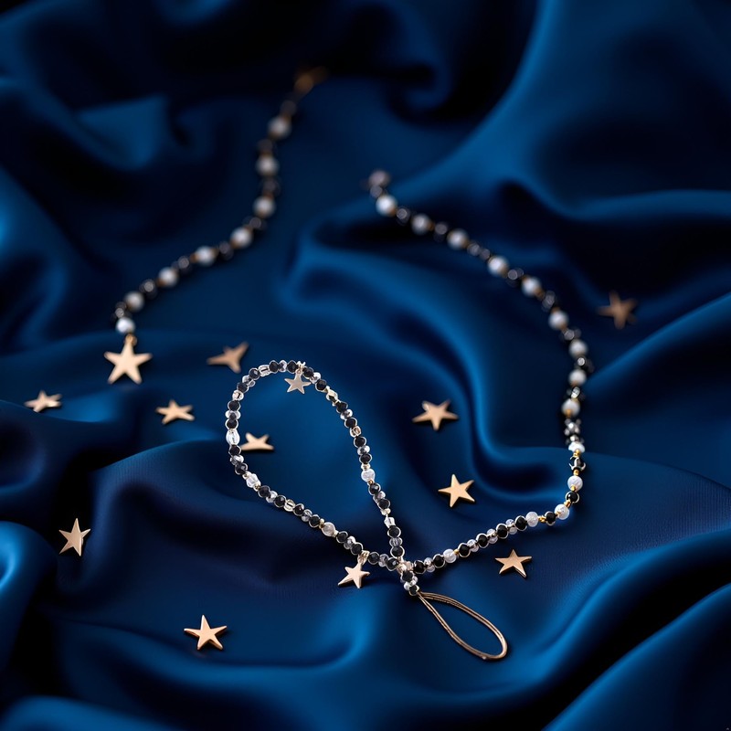 Czhotg Black Five-Pointed Star Pendant Beaded Strap, Cute Mobile Phone