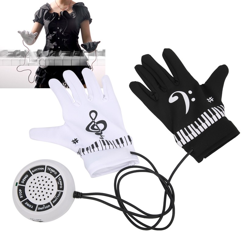 Electronic Piano Gloves for Kids Adults with Speakers Portable Party