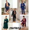 SWOMOG Mens 3 PCS Satin Robe with Pants & Shorts