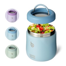 BOTTLE BOTTLE Insulated Food Container 21 oz with Transparent lids Insulated Food Jar Keep Cold Salad Bowls with Carrying handles Easy to Carry to Work Blue