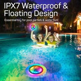 LED Flying Disc for Kids - 16 Million Colors RGB 60 LEDs Bright, Rechargeable & Waterproof, Floats for Night/Water Play, Silicone Soft Touch, Fun Christmas, Birthday, Camping Gift for Boys/Girls/Teens