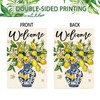 Tikeciti Lemon Tree Blue Vase House Flag Double Sided Large
