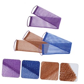 PACKOVE 3Pcs Bath Exfoliating Towels Skin Exfoliating Shower Scrubbers Bath Towels for Gentle Exfoliation for All Body Parts Comfortable Lanyard Design