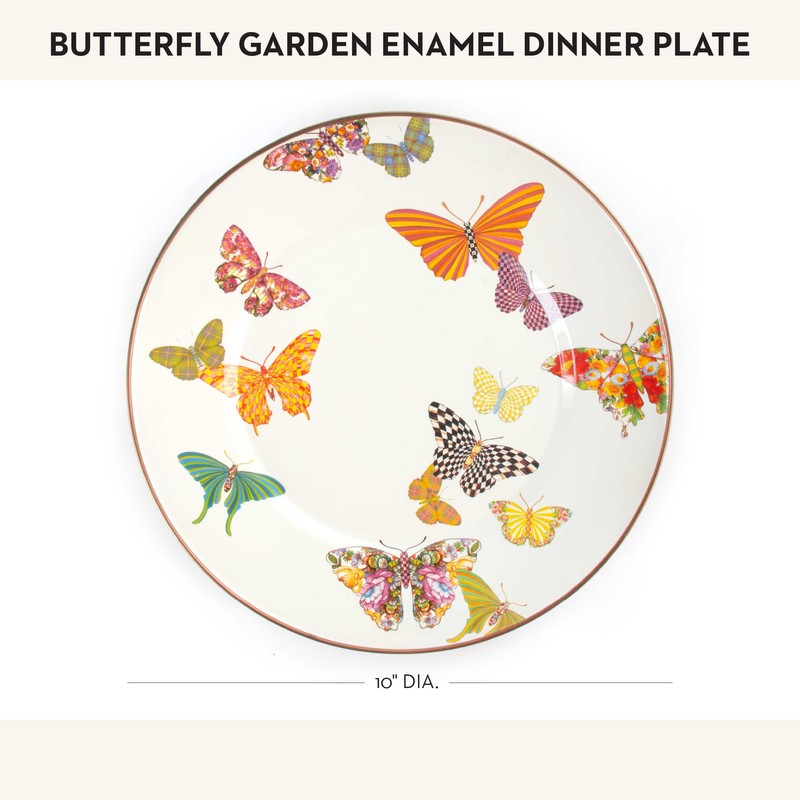 MACKENZIE-CHILDS Enamel Dinner Plate, Decorative Dinnerware Plate, 10 Inches, Set