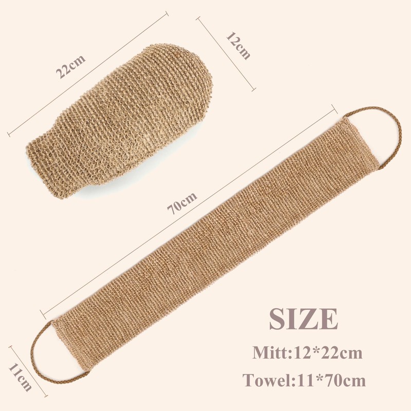 GoldOars Back Scrubber for Shower Bamboo Fibre Exfoliating Scrubber Sponge