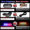 OPL5 4Pcs 12 LED Emergency Red Blue LED Strobe Light