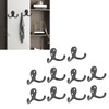10pcs Black Double Prong Coat Hooks Wall Mounted Retro High