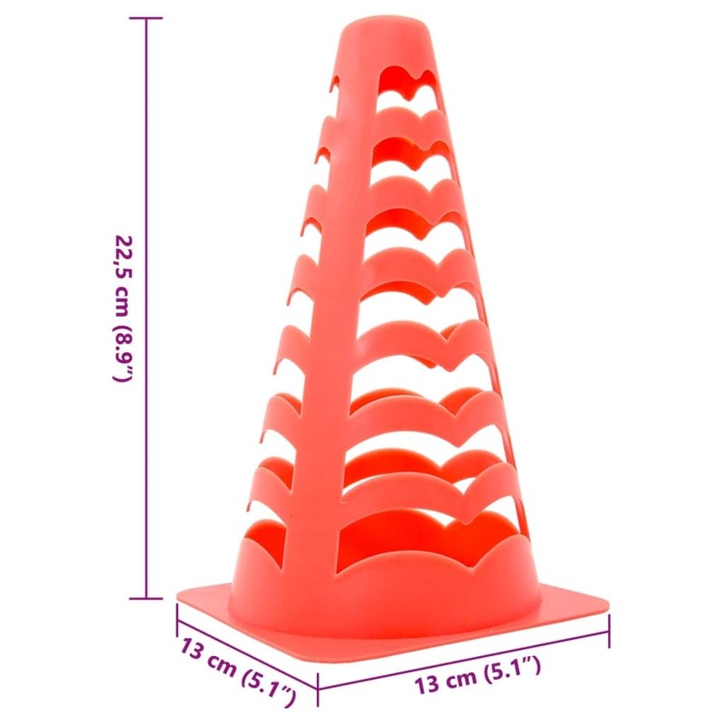 vidaXL Football Cones - 6 pcs Stackable Orange - Soccer