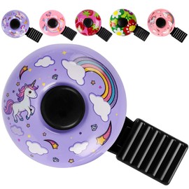 Children's Bicycle Bell for Children Girls Boys Adults 120 dB Mini Loud Bicycle Bell for Bicycle, Scooter, Tricycle, Balance Bike, Mountain Bike (B Taro Violet/Cute)