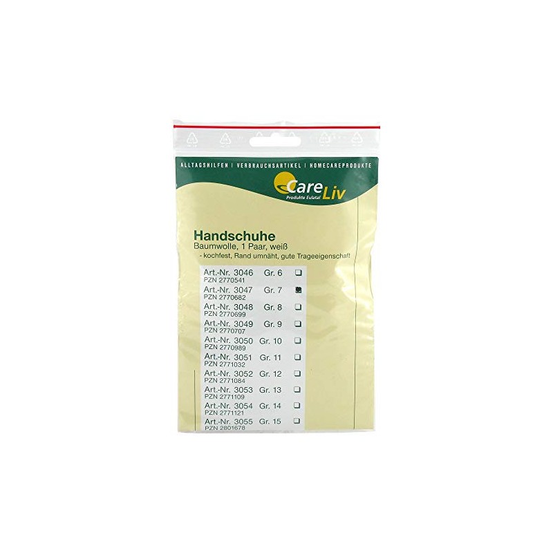 CareLiv Cotton Gloves Size 7 Pack of 2