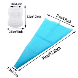 Markeny 5 Pcs Leaf DIY Decor Baking Tool 7 Pcs Russian Piping Tips Stainless Steel Piping Nozzles Kit with 1 Silicone Pastry Bags, 1 Plastic Coupler for Cupcakes and Backing Cookies (14 Pcs)