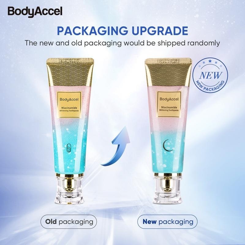 2-Pack BodyAccel Niacinamide Whitening Toothpaste – Fast-Acting Peach & Mint
