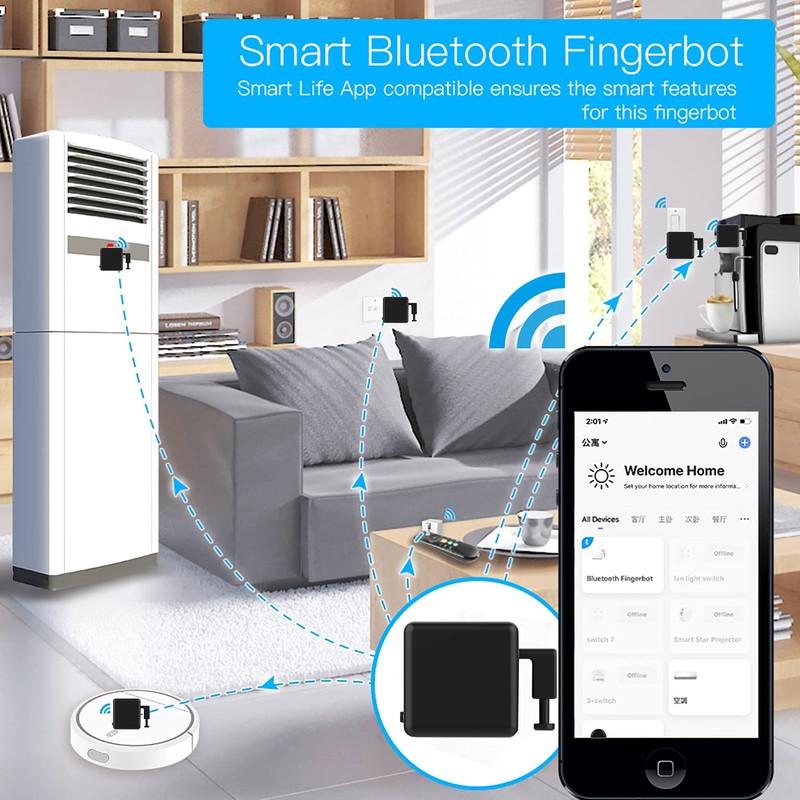 Smart Switch Button Pusher: Bluetooth Fingerbot Plus mit Toolkit für