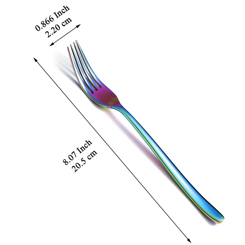 Kyraton Rainbow Dinner Forks Set of 12 Pieces, 20.8cm Titanium
