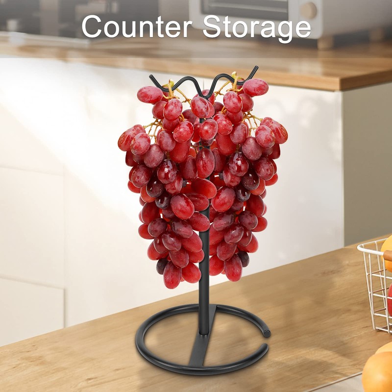 Winmien Double Hooks Standing Banana Holder, Banana Hanger Tree Stand