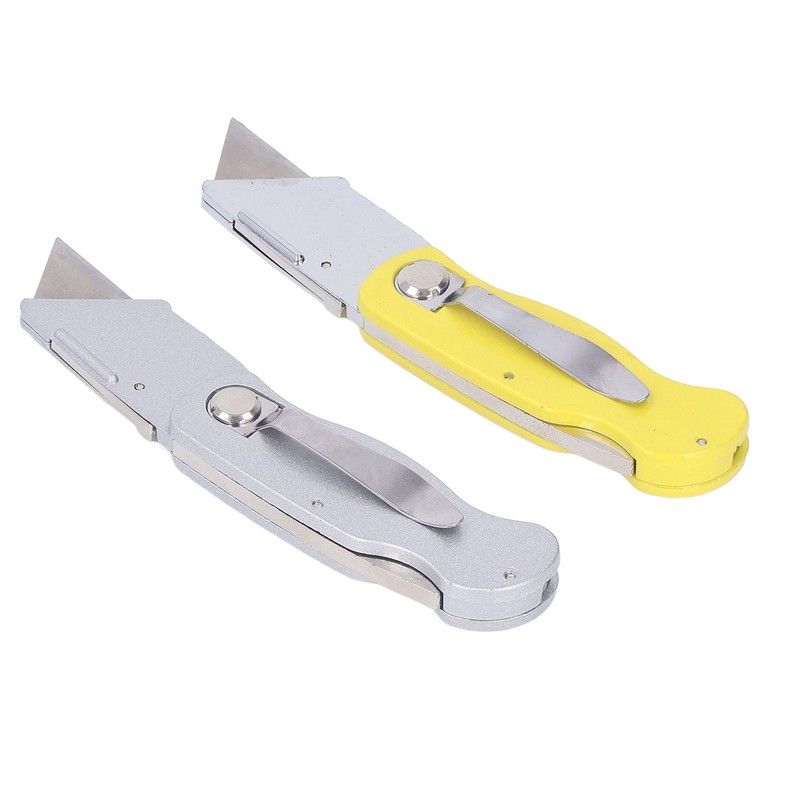 2 Pcs Folding Utility Knife Aluminum Alloy Industrial Grade Outdoor