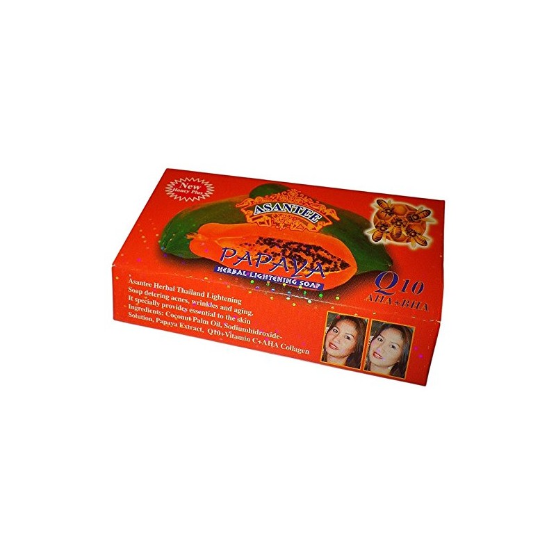 ASANTEE Papaya & Honey Soap + Q10 Skin Whitening 3