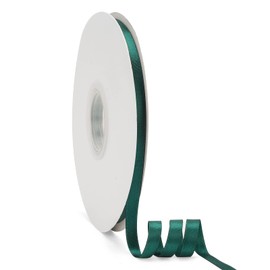 3/8" x 50Yds Dark Green Double Faced Satin Ribbon,High Density Solid Color Ribbon,Great for Crafts,Gift Wrapping,Sewing,Wedding&Christmas Decor (3/8" x 50Yds, Dark Green)