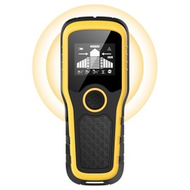 Stud Finder Wall Scanner, Advanced 5-in-1 Detector for Wood, Metal, Joists, Pipes, and AC Wires, New version Intelligent Chip, High-Definition LCD Display Screen & Audible Alarm (Light-Yellow)