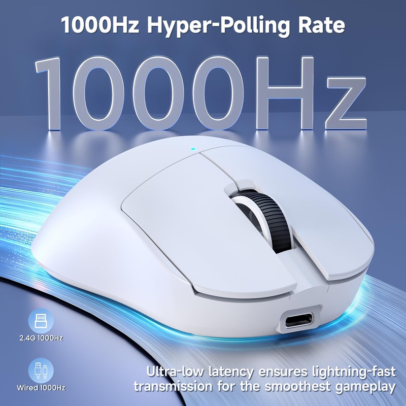AJAZZ NJ08 Wireless Gaming Mouse 70g Lightweight, 12800 DPI, RGB