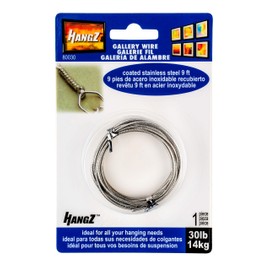 HangZ 80030 Coated Stainless Steel Gallery Wire for Hanging Pictures, 30lb, 9-Foot