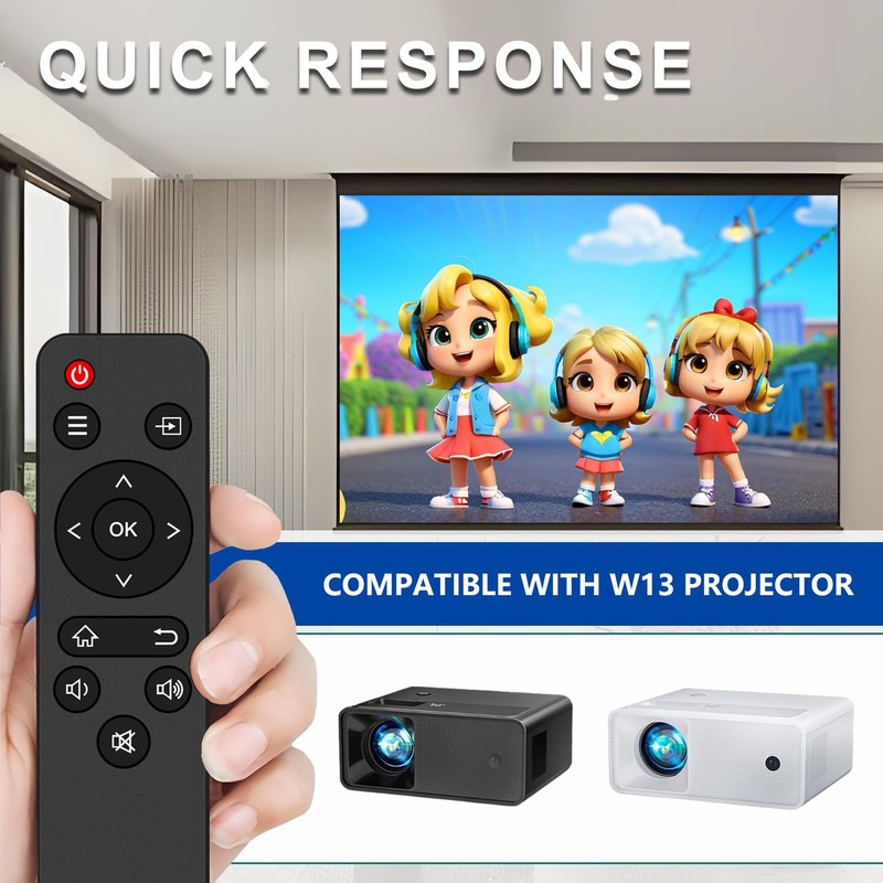 Replacement Remote Control for CiBest W13 Portable Mini Movie Projector