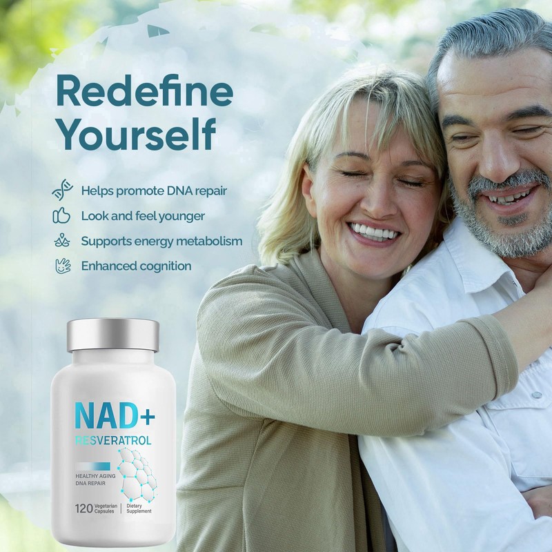 NAD+ Supplement 1000mg, 120 Count High Purity NAD+ for Cellular