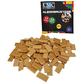 50 x Clamping Blocks Tiles Building Blocks 2 x 4 Nubs Compatible 34 Colours Free Choice of Colours (595 - Sand)