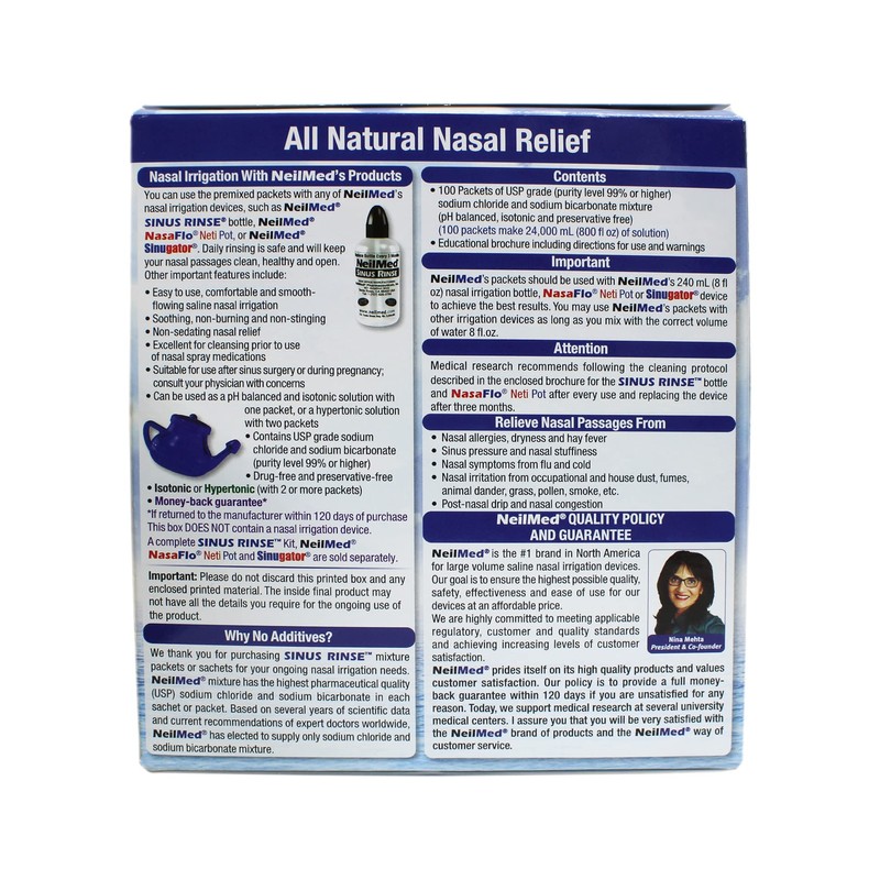 NeilMed Sinus Rinse Premixed Refill Packets 100 ct.