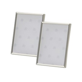 your castle Set of 2 Photo Frames Rectangular Narrow Smooth 5 x 8 cm Silver-Plated Tarnish-Resistant