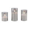 Stonebriar 3 Pack Real Wax Assorted Size Flameless LED Pillar