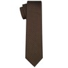 KissTies Coffee Brown Extra Long Tie 63'' XL Checkered Necktie