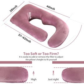 Victostar Pregnancy Pillow,57 inches U Shaped Maternity Pillow with Removable Cover Full Body Pillow Support for Back, HIPS, Legs, Belly (Cameo)