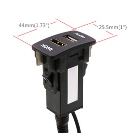 USB Input Port & HDMI Input Port Audio Parts Switch Port Panel for HONDA Honda Cars (Size A: 44*25.5mm)