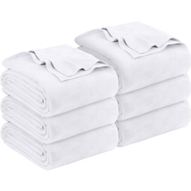 Utopia Bedding White 100% Cotton Blanket [King Size - 90x108 Inch] 350GSM Lightweight, Soft and Breathable Thermal Blanket for All Seasons (Pack of 6)
