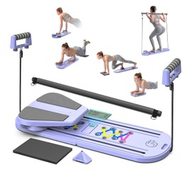 AURA FENCE Pilates Board & Abs Workout Equipment - Portable Pilates Reformer & Ab Machine for Stomach, Thigh & Core, All-in-One Home Gym for Full Body Training