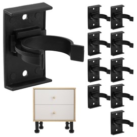 Kitchen Plinth Clips, 10pcs Plinth Clips Skirting Board Clips Bath Panel Clips Kick Board Clips 30-31mm Diameter Strong with Attaching Bracket Adjustable for Kitchen Cabinets Bed Legs(Black)