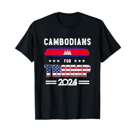 Cambodians for Trump 2024 Cambodia Flag Patriotic Supporter T-Shirt