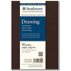 Strathmore Art Journal, Cream Drawing Paper, Brown Softcover, 7.75x9.75 inches, 48 Sheets - Lay Flat Professional Artist Notebook for Ink, Sketching, Drawing