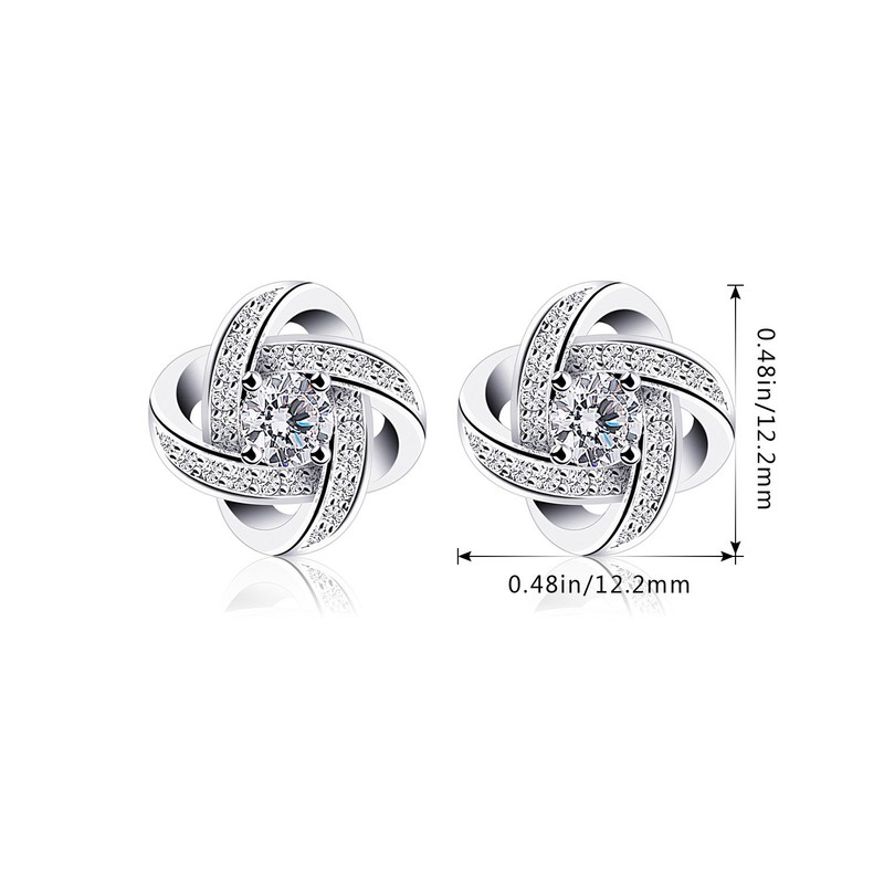 B.Catcher Earings for Woman Silver Earrings Studs Cubic Zirconia Gemini