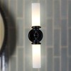 Double Cylinder Glass Wall Sconce,Modern Steel Bathroom Vanity Light, Spherical