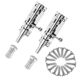 Sliding Bolt Gate Latch Solid Lock Bolt Heavy Duty 304 Stainless Steel Latch Lock Security Latch Door Bolt Reinforced Gate Accessories with Dust Box for Barn Fence Shed Cellar