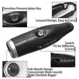 EFOBO Electronic Whistle for Coaches, Handheld Lound Electric Whistle with Lanyard and Three Tone for Volleyball, Soccer Referee, P.E. Teacher, Police,Outdoor Camping, Self Defense Emergency (Black)