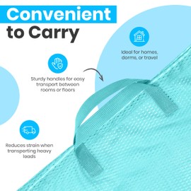 Handy Laundry Large Mesh Laundry Bag - Carry Handles, Secure Drawstring Closure, Machine Washable, Spacious Storage, Durable Soft Mesh Net Material, College Dorm, Camp, Laundromat. (Teal)